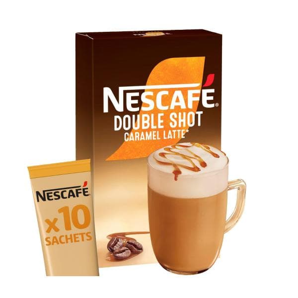 Nescafe Double Shot Caramel Latte Coffee Sachets | 10 Pack