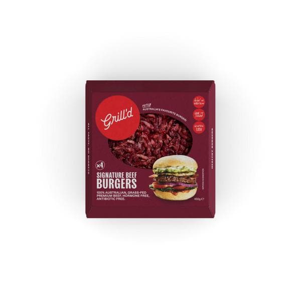 Grill'd Signature Beef Burger 4 Pack | 450g