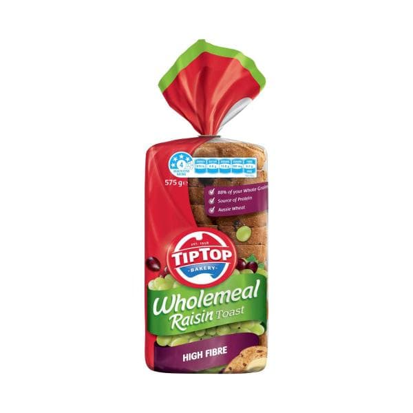 Tip Top Bread Wholemeal Raisin Toast | 575g