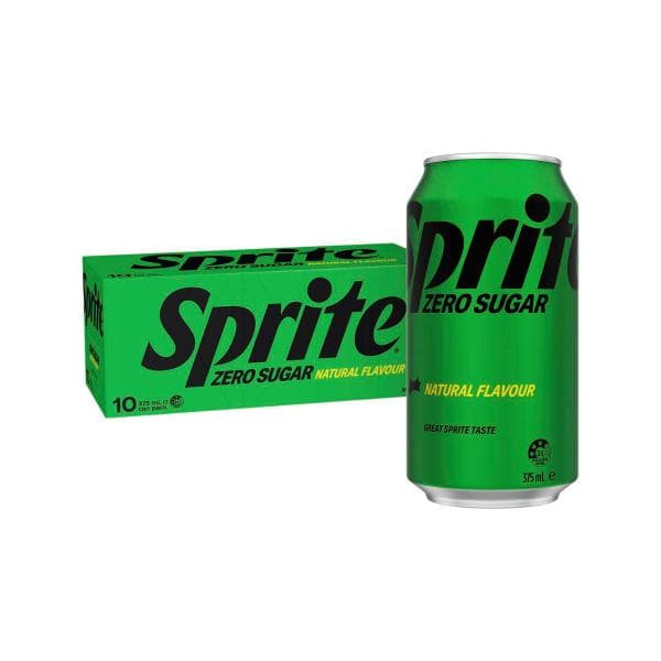 Sprite Zero Sugar Lemonade Soft Drink Multipack Cans 375ml | 10 Pack