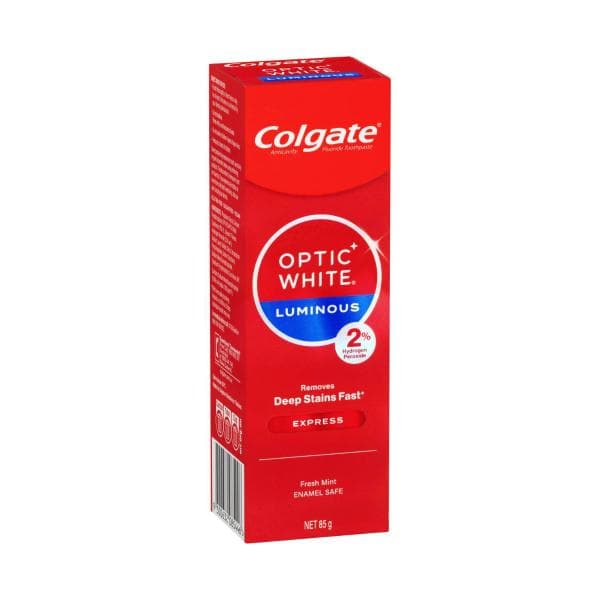 Colgate Optic White Luminous Express Teeth Whitening 2% Hydrogen Peroxide Toothpaste | 85g