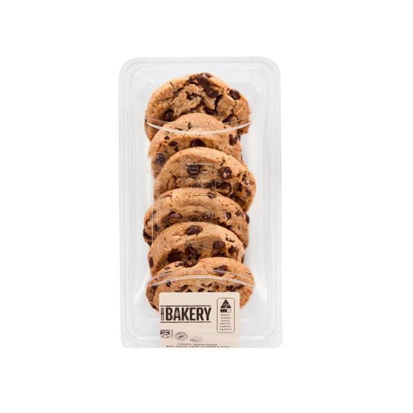 Coles Bakery Indulgent Choc 40% Choc Chip Cookie | 6 Pack
