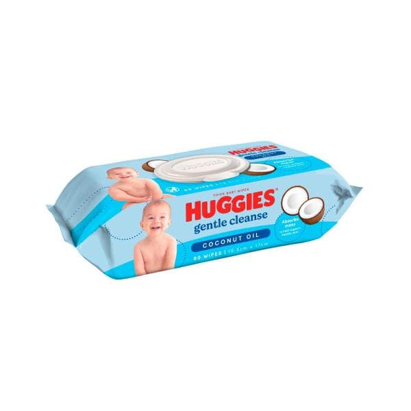 Huggies Gentle Cleanse Baby Wipes Coconut Oil | 80 Pack