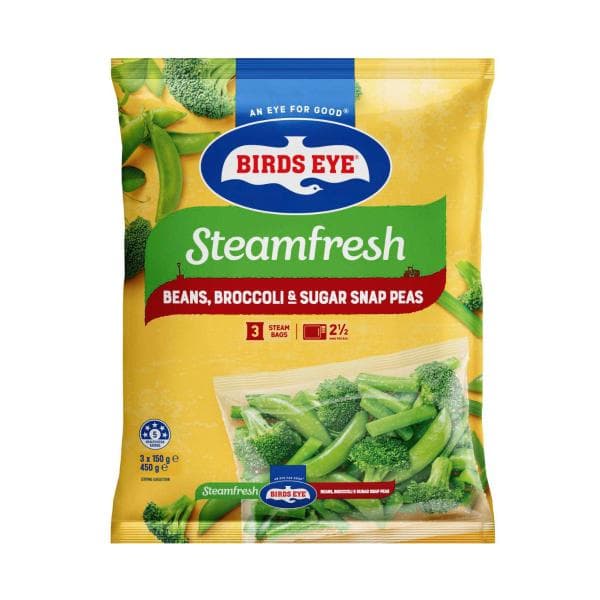 Birds Eye Steam Fresh Beans Broccoli & Sugar Snap Peas Frozen Mixed Vegetables | 450g
