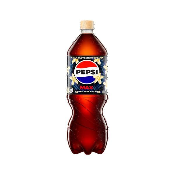 Pepsi Max No Sugar Cola Vanilla Soft Drink Bottle | 1.25L