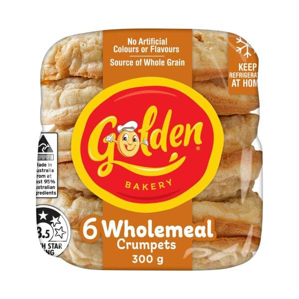 Golden Crumpet Rounds Wholemeal | 300g