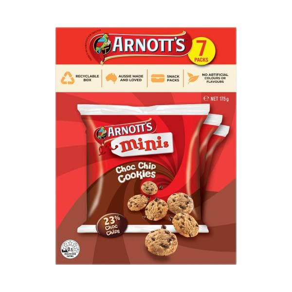 Arnott's Mini Choc Chip Cookies 7 Pack | 175g