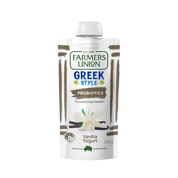 Farmers Union Greek Style Yoghurt Pouch Vanilla | 130g