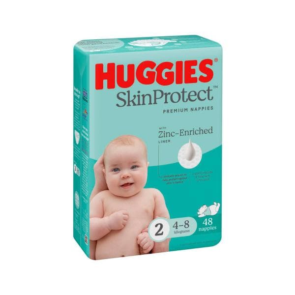Huggies Skin Protect Newborn Nappies Size 2 | 48 Pack