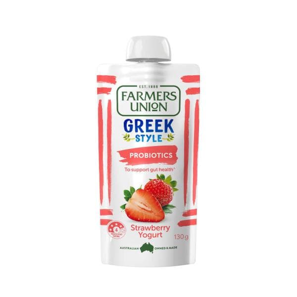 Farmers Union Greek Style Yoghurt Pouch Strawberry | 130g