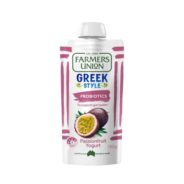 Farmers Union Greek Style Yoghurt Pouch Passionfruit | 130g