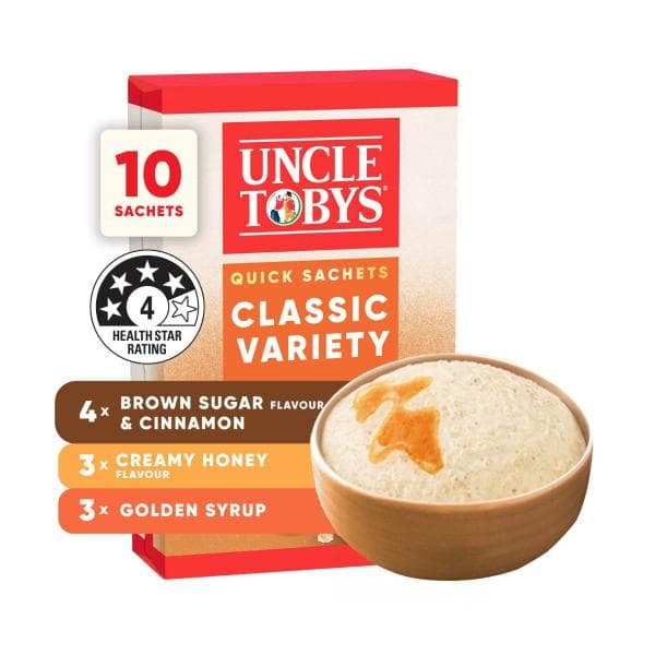 Uncle Tobys Oats Quick Sachets Classic Variety | 350g
