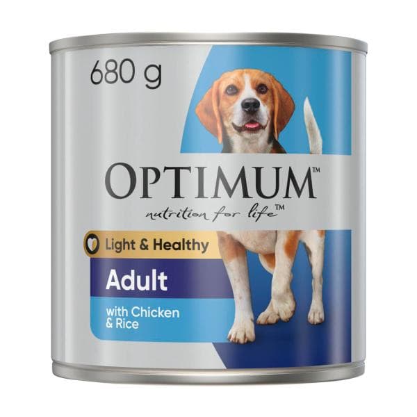 Optimum Adult Weight Control Wet Dog Food With Chicken & Rice Can | 680g