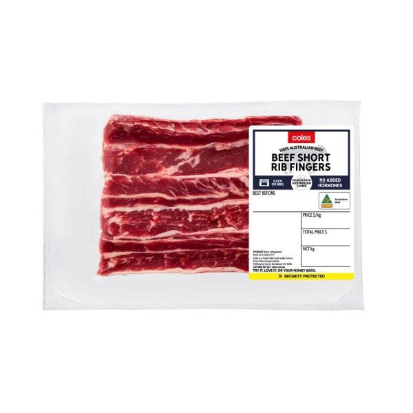 Coles No Added Hormone Beef Short Rib Fingers | approx. 930g