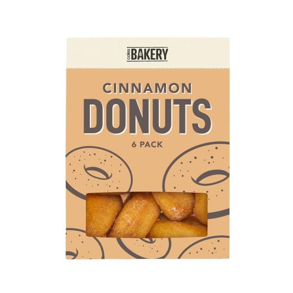 Coles Bakery Cinnamon Donuts | 6 Pack