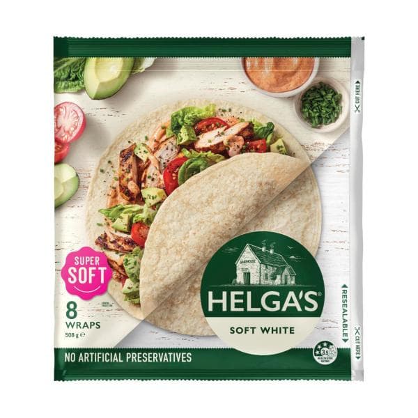 Helga's White Wraps 8 Pack | 508g