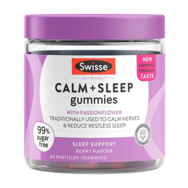 Swisse Ultiboost Calm + Sleep Gummies Assists The Body in Coping With Stress | 60 Pack