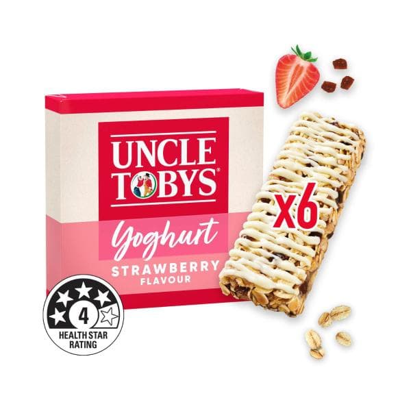Uncle Tobys Muesli Bars Yoghurt Strawberry Lunchbox Snacks | 185g