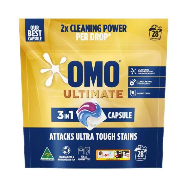 OMO Ultimate 3 in 1 Laundry Detergent Capsules | 28 Pack