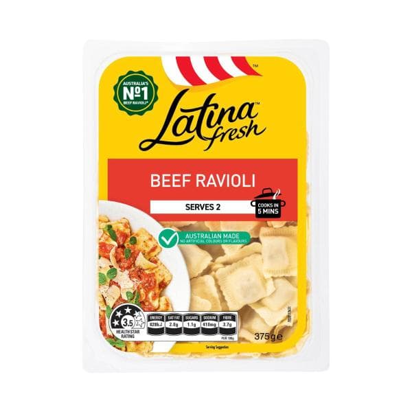 Latina Fresh Beef Ravioli Pasta | 375g