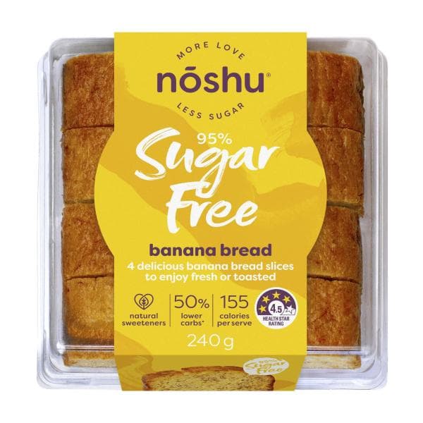 Noshu 95% Sugar Free Banana Bread Slices | 240g
