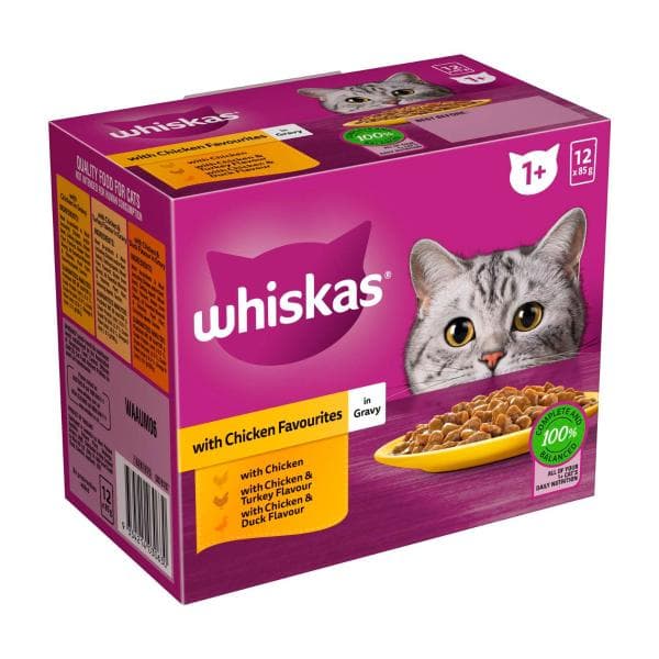 Whiskas Favourites Chicken In Gravy Cat Food 12x85g | 12 Pack