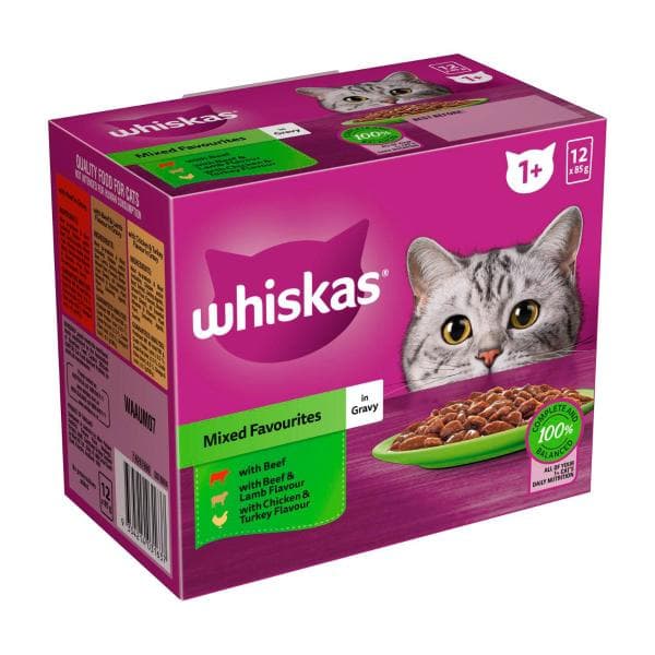 Whiskas Favourites Mixed In Gravy Cat Food 12x85g | 12 Pack