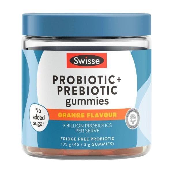 Swisse Probiotic + Prebiotic Gummies 3 Billion Cfu Of Probiotics Per Serve | 45 Pack