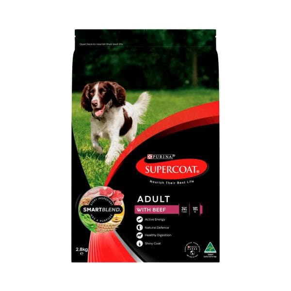Supercoat Adult With Beef Dry Dog Food | 2.8kg