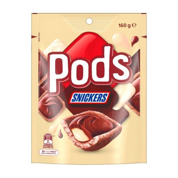 Pods Snickers Chocolate Snack & Share Party Bag | 160g