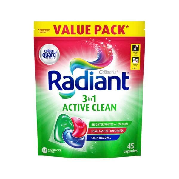 Radiant Laundry Capsules Active Clean | 45 Pack