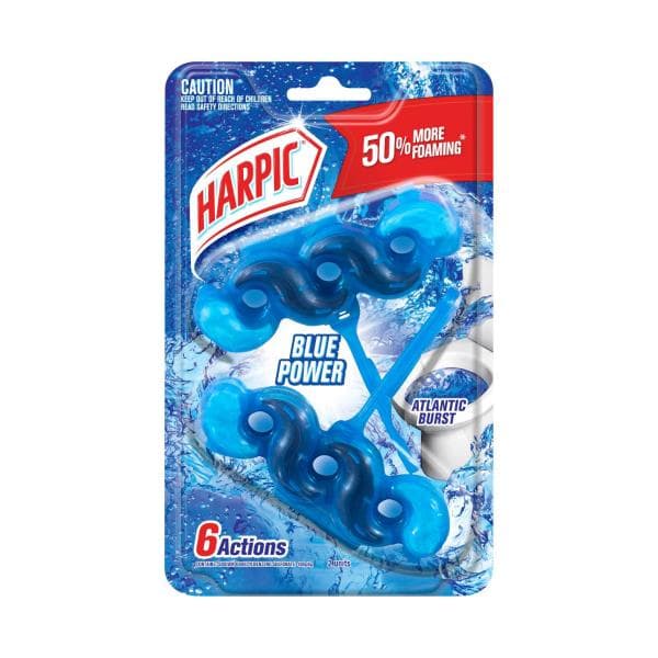 Harpic Blue Power Toilet Cleaner In The Bowl Atlantic Burst | 2 Each