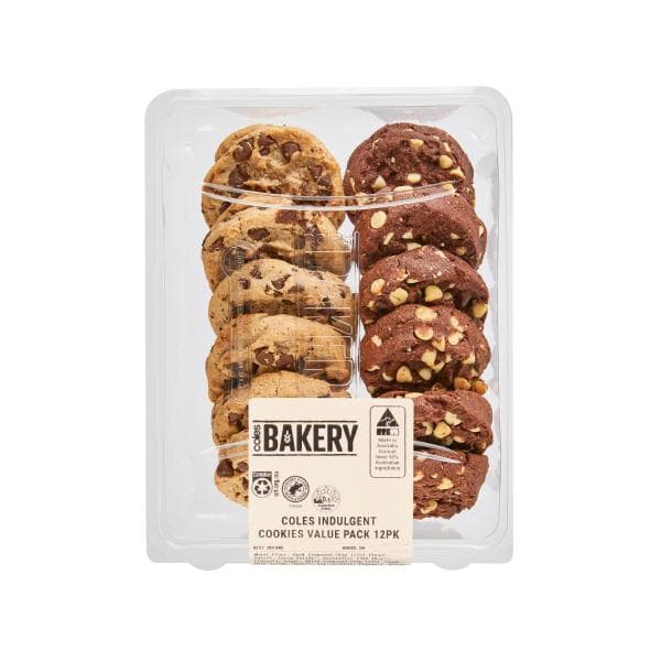 Coles Bakery Indulgent 40% Choc Chip Variety | 12 Pack