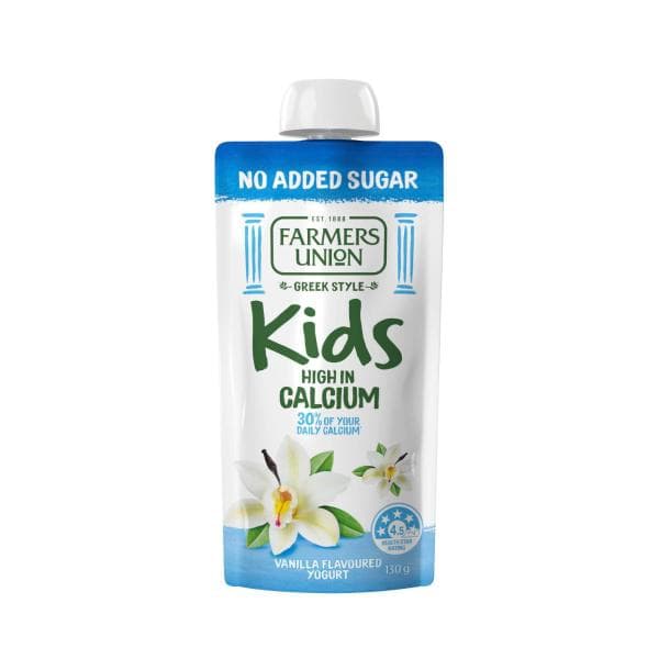 Farmers Union No Added Sugar Kids Yogurt Pouch Vanilla | 130g