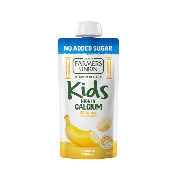 Farmers Union No Added Sugar Kids Yogurt Pouch Banana | 130g