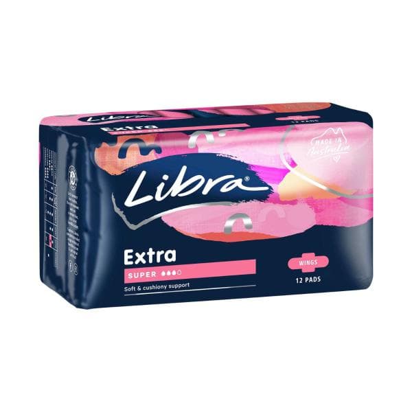 Libra Extra Super With Wings Pads | 12 pack