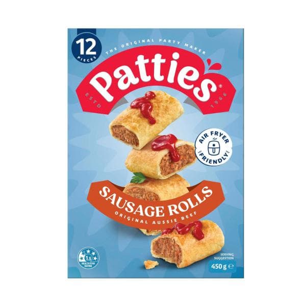 Patties Frozen Party Sausage Rolls 12 Pack | 450g