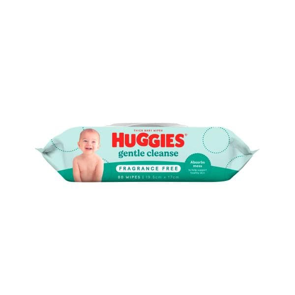 Huggies Gentle Cleanse Baby Wipes Fragrance Free | 80 Pack