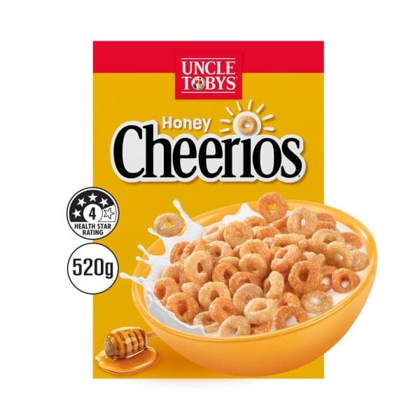 Uncle Tobys Cheerios Honey Breakfast Cereal | 520g
