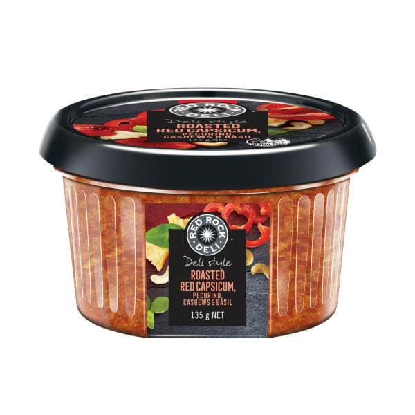 Red Rock Deli Dip Roasted Capsicum Pecorino Cashew & Basil | 135g
