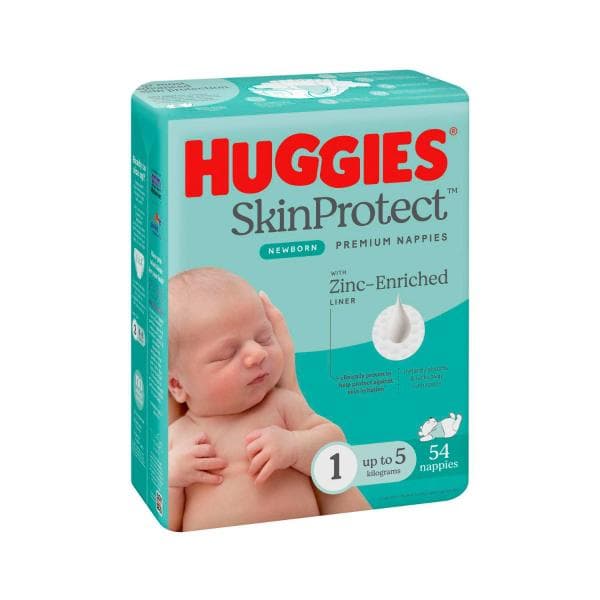 Huggies Skin Protect Newborn Nappies Size 1 | 54 Pack