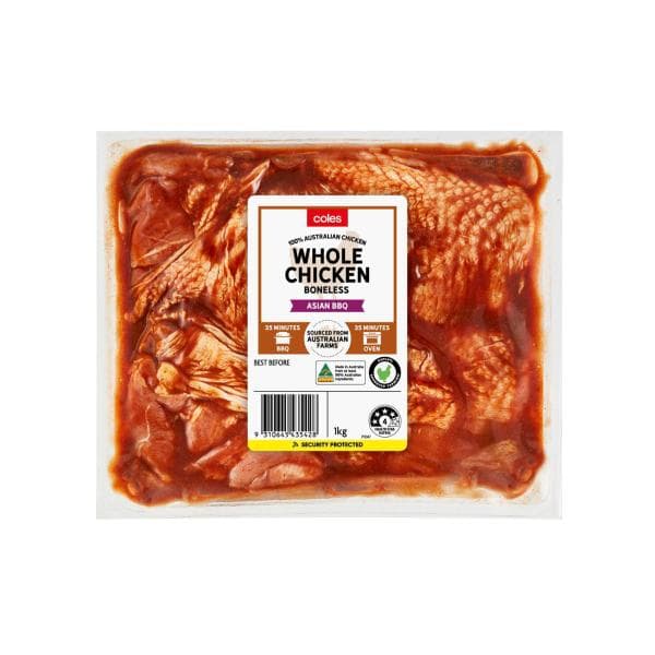 Coles RSPCA Approved Whole Boneless Chicken With Asian Bbq Rub | 1kg