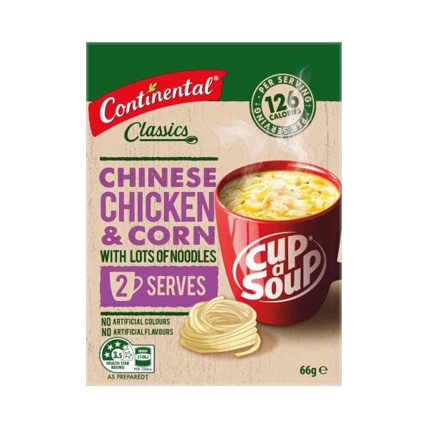 Continental Cup A Soup Chinese Chicken & Corn With Lots Of Noodles Serves 2 | 66g