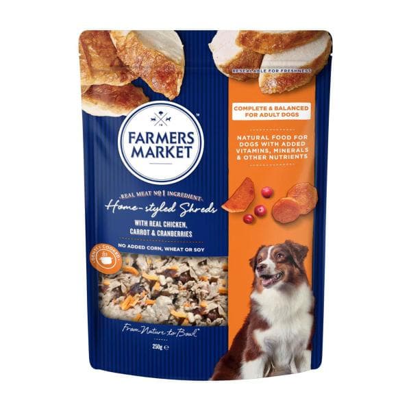 Farmers Market Adult Dog Food Homestyle Shreds With Chicken Carrot & Cranberries | 250g