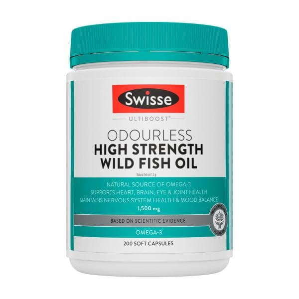 Swisse Ultiboost High Strength Odourless Fish Oil Capsules | 200 Pack