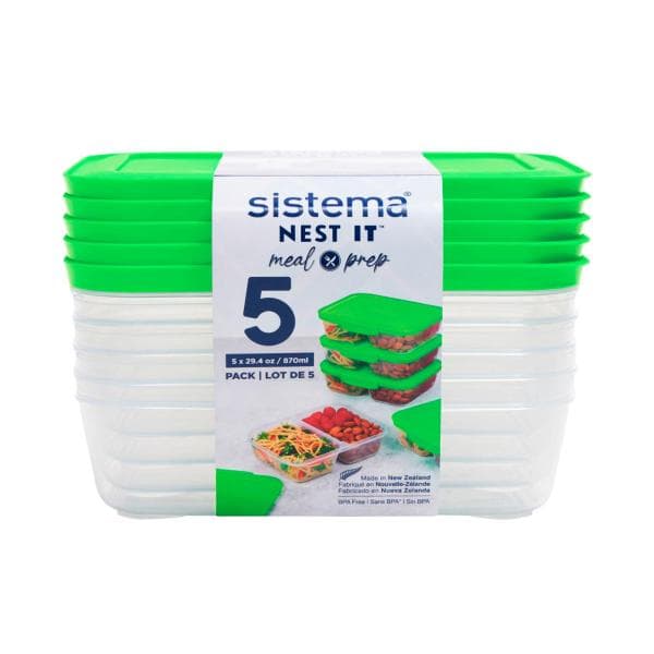 Sistema Nest It Meal Prep Containers 870ml | 5 Pack