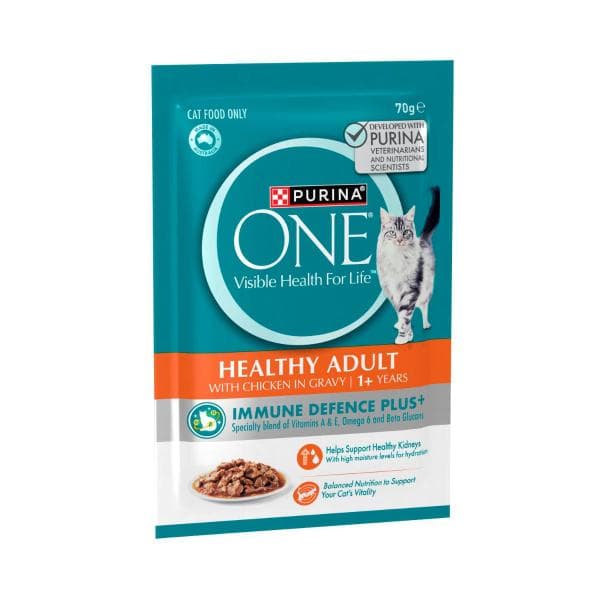 Purina One Healthy Adult With Chicken In Gravy Cat Food Pouch | 70g