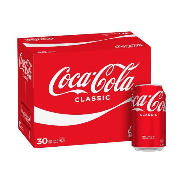 Coca-Cola Classic Soft Drink Multipack Cans 375ml | 30 Pack