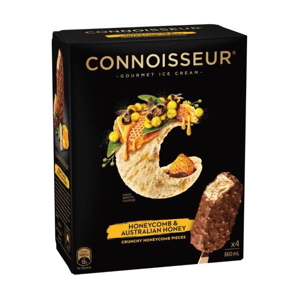 Connoisseur Honeycomb & Australian Honey Ice Cream Sticks 4 Pack | 360ML