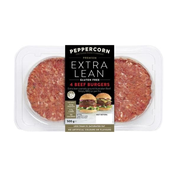 Peppercorn Extra Lean Beef Burger | 500g